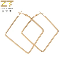 Новые модные серьги-гвоздики женские Bijoux посеребренные и золотые Геометрические Квадратные большой круг обруч женские украшения, серьги