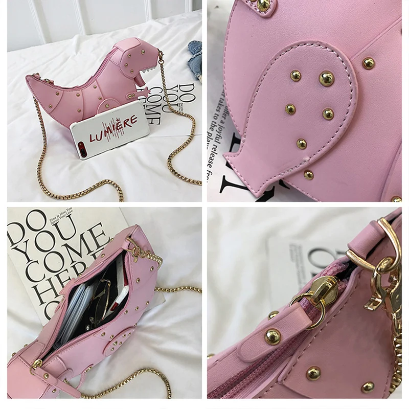 DORANMI Горячие динозавр сумки на плечо для женщин 2019 заклепки Crossbody женская сумка