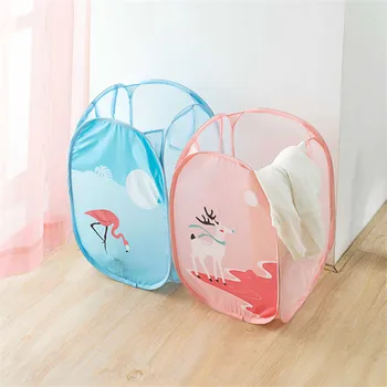 

35*35*50cm Pop-up Laundry Hampers 2018 Folding Dirty Laundry Basket Flamingo Printed Basket for Toys Sundries Clothes Organizer