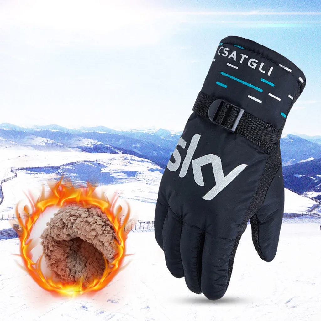 Men Winter Thermal Touchscreen Cycling Gloves Outdoor Motorcycle Riding Windproof Thicken Ski Full-Finger-Gloves Gloves#y30