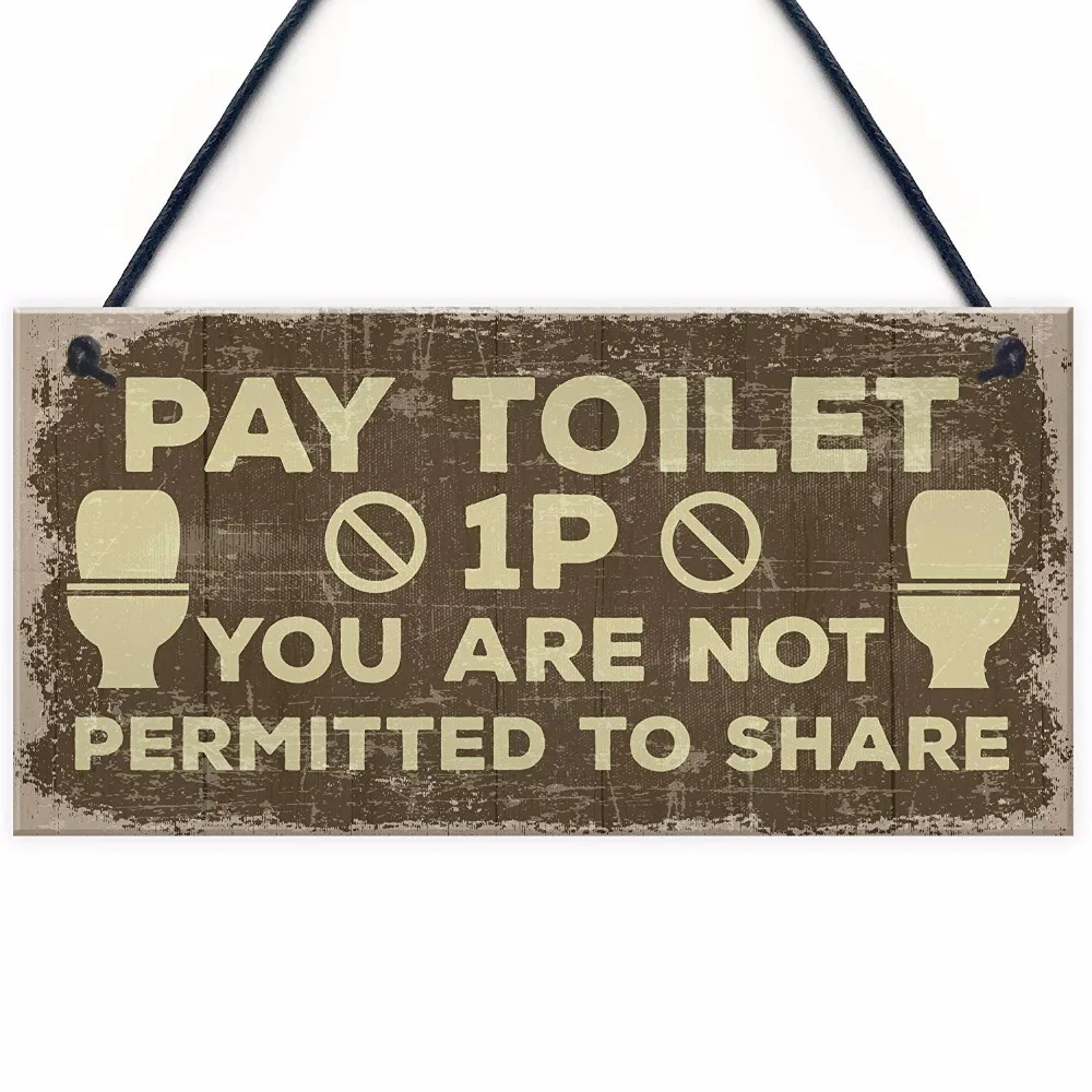 Meijiafei Shabby Chic BATHROOM Signs Door Plaque Toilet Bathroom The