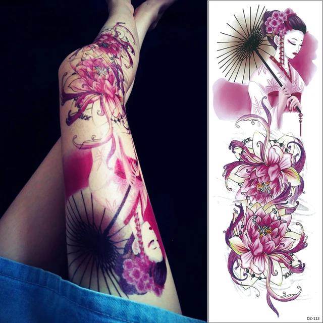 1pc new 48cm long full flower arm tattoo sticker 69 models lotus 1pc new 48cm long full flower arm tattoo sticker 69 models lotus