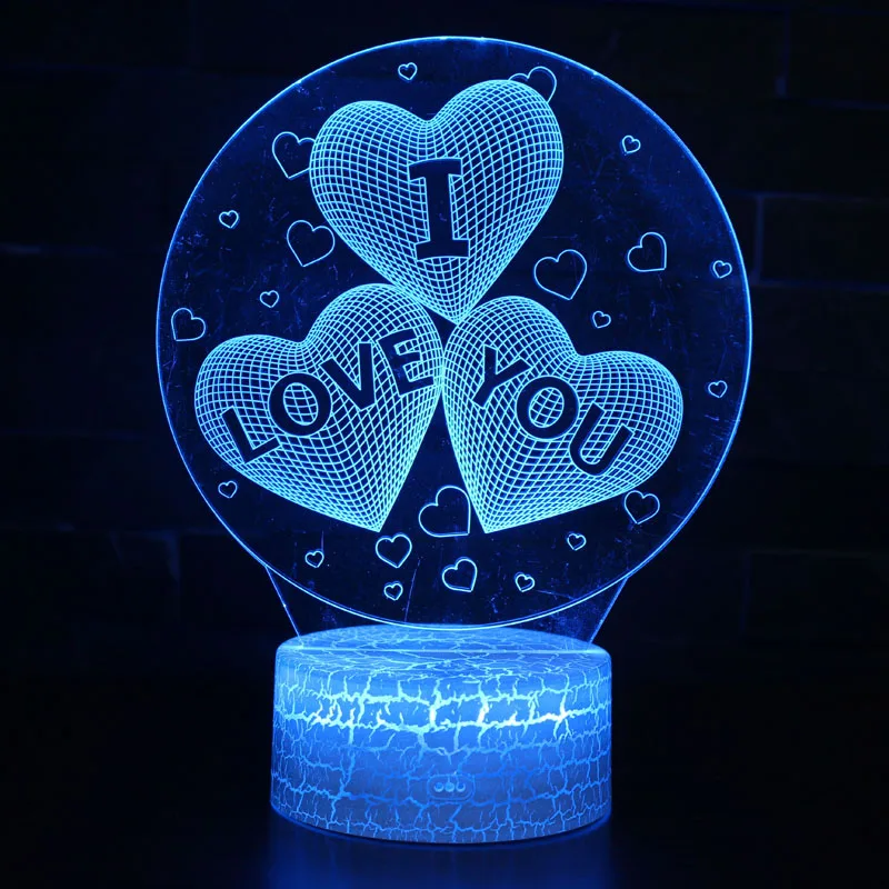 

Kingchip I LOVE YOU 3D Led Night Light Led Acrylic Colorful lights Hologram Kids Table Lamp Atmosphere Usb Led Lamp