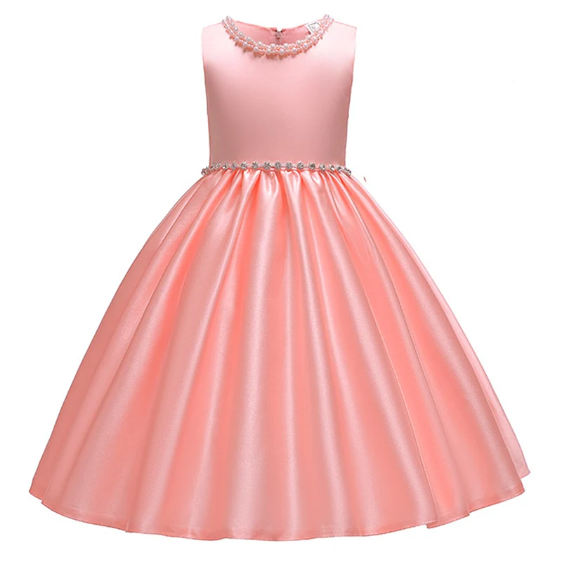

Flower Girl Party High-end Silk Satin Dress Wedding Bridesmaid Girl Official Party Dress Girl's Birthday Banquet Party Dress