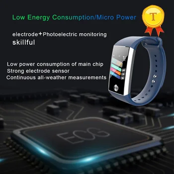 

blood pressure oxygen wristband heart rate PPG ECG electrode +photoelectric monitoring smart bracelet sports fitness tracker