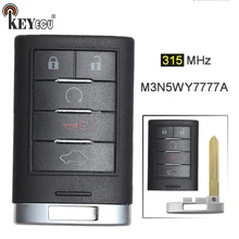 KEYECU 1x3x315 mhz FCC ID: 4 + 1 5 M3N5WY7777A Substituição Remoto Chave Inteligente Botão do Controle Remoto Fob Chave para Cadillac CTS STS