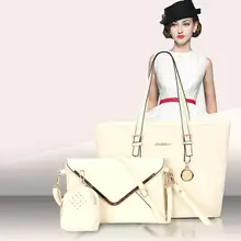 Bolsas de mujer 2017 Nuevo Sólido Bolsos de Hombro + + Bolso 3 Unids/set Lujo Diseñador de Las Mujeres de Calidad Bolsos Sac a Principal compuesto Bolsa