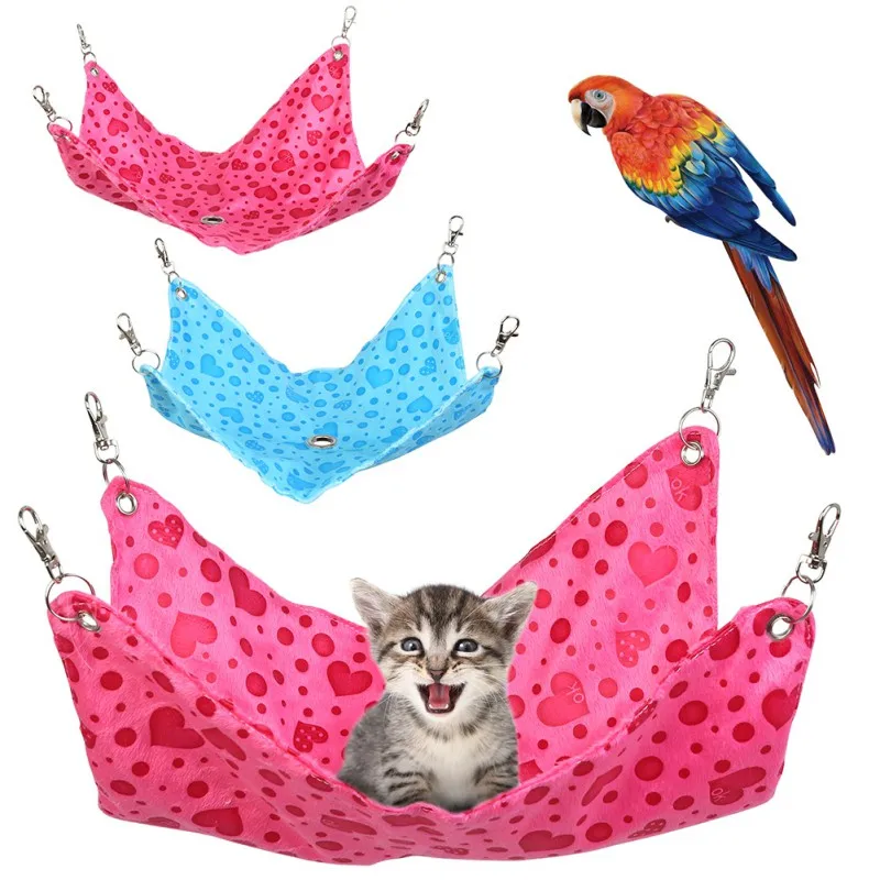 Pet Dogs Cats Hamster Guinea Rabbit Cage Hanging Bed Pad Mat Hamsters Sleeping Hammock Small Animel House Platform | Дом и сад