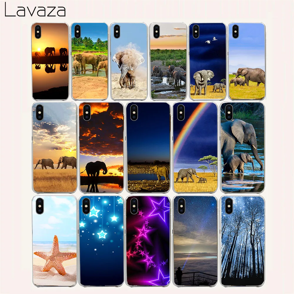 

Lavaza 236FF Star elephant Pattern Hard Case for iPhone 4 4S 5 5S SE 5C 6 6S 7 8 Plus X XR XS Max
