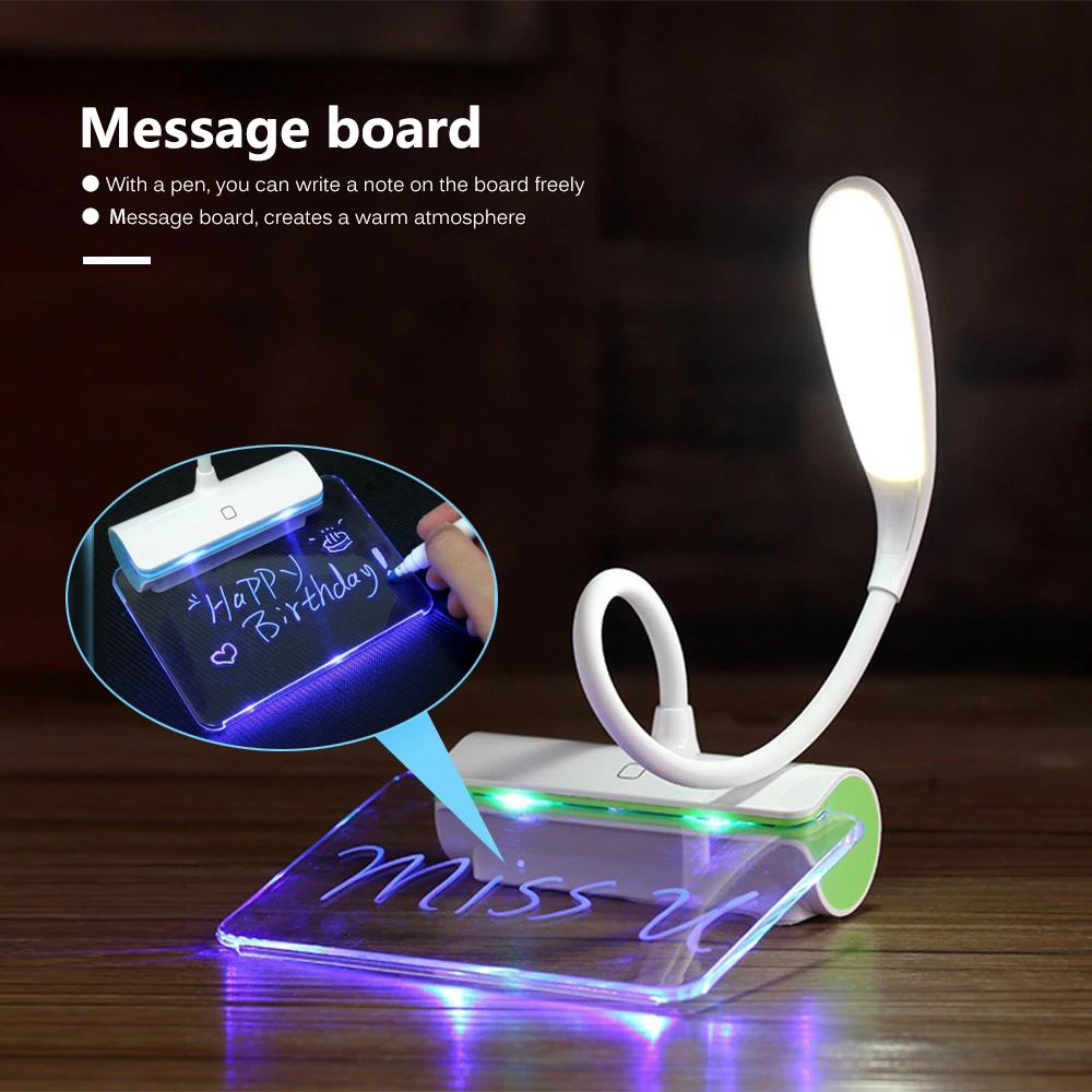 Доска для объявлений или записей светодиодный настольная лампа USB Перезаряжаемые сенсорный СИД кнопочный переключательный Диммируемый настольные лампы Креативный ночной Светильник для гитт