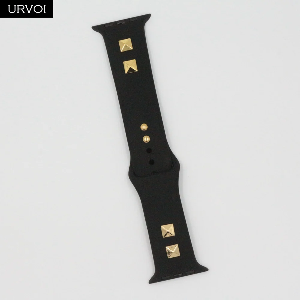 Спортивный ремешок URVOI для Apple Watch силиконовый с заклепками iWatch 5 4 3 2 1 сменный