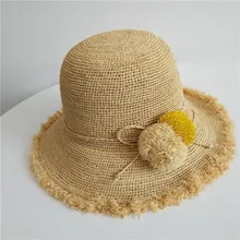 Женская уличная весна лето рафия травяная шляпа пляжный зонтик шляпа рыбака Женская Солнцезащитная дышащая Дорожная Спортивная соломенная шляпа