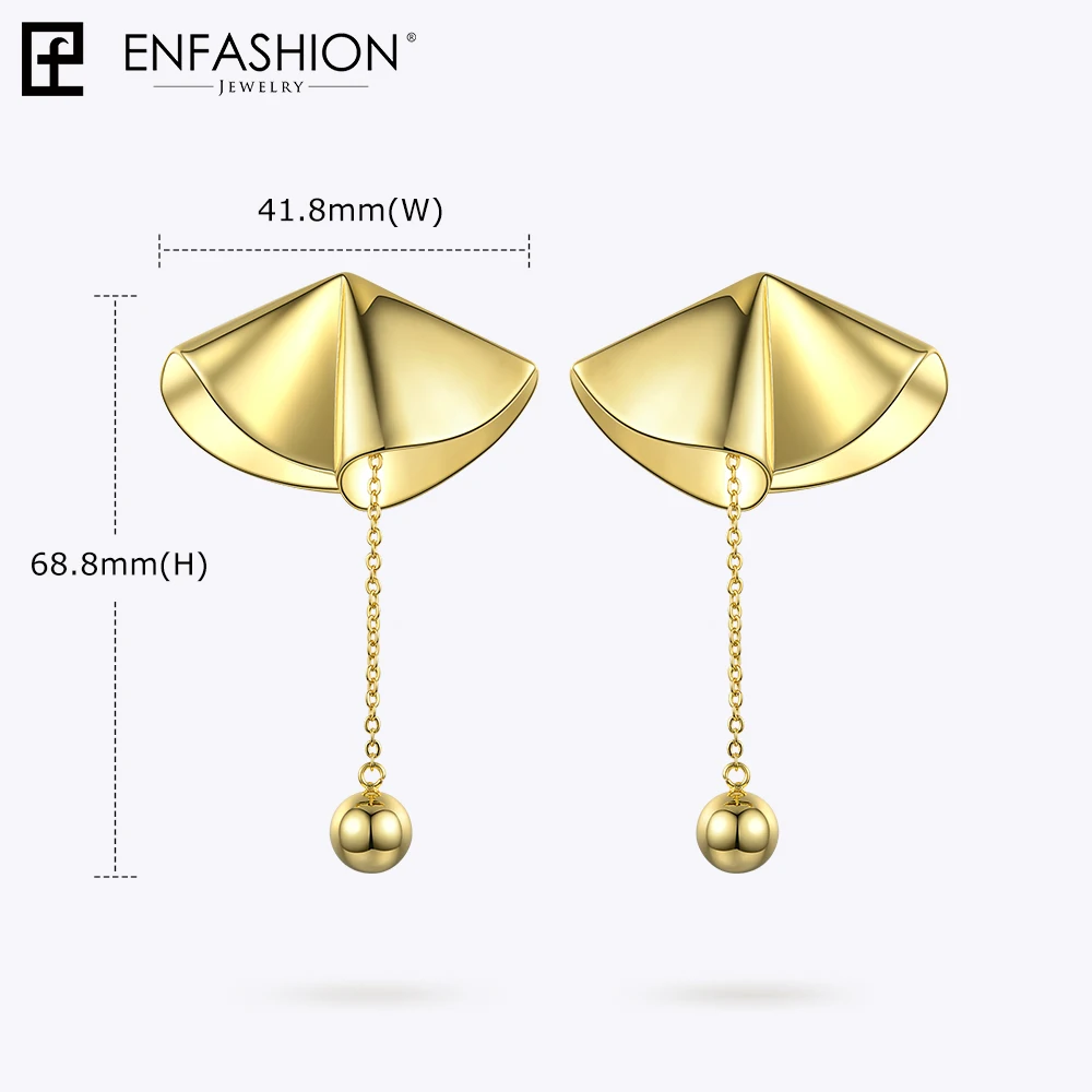 Женские Висячие серьги Enfashion длинные медные золотистого цвета с большими