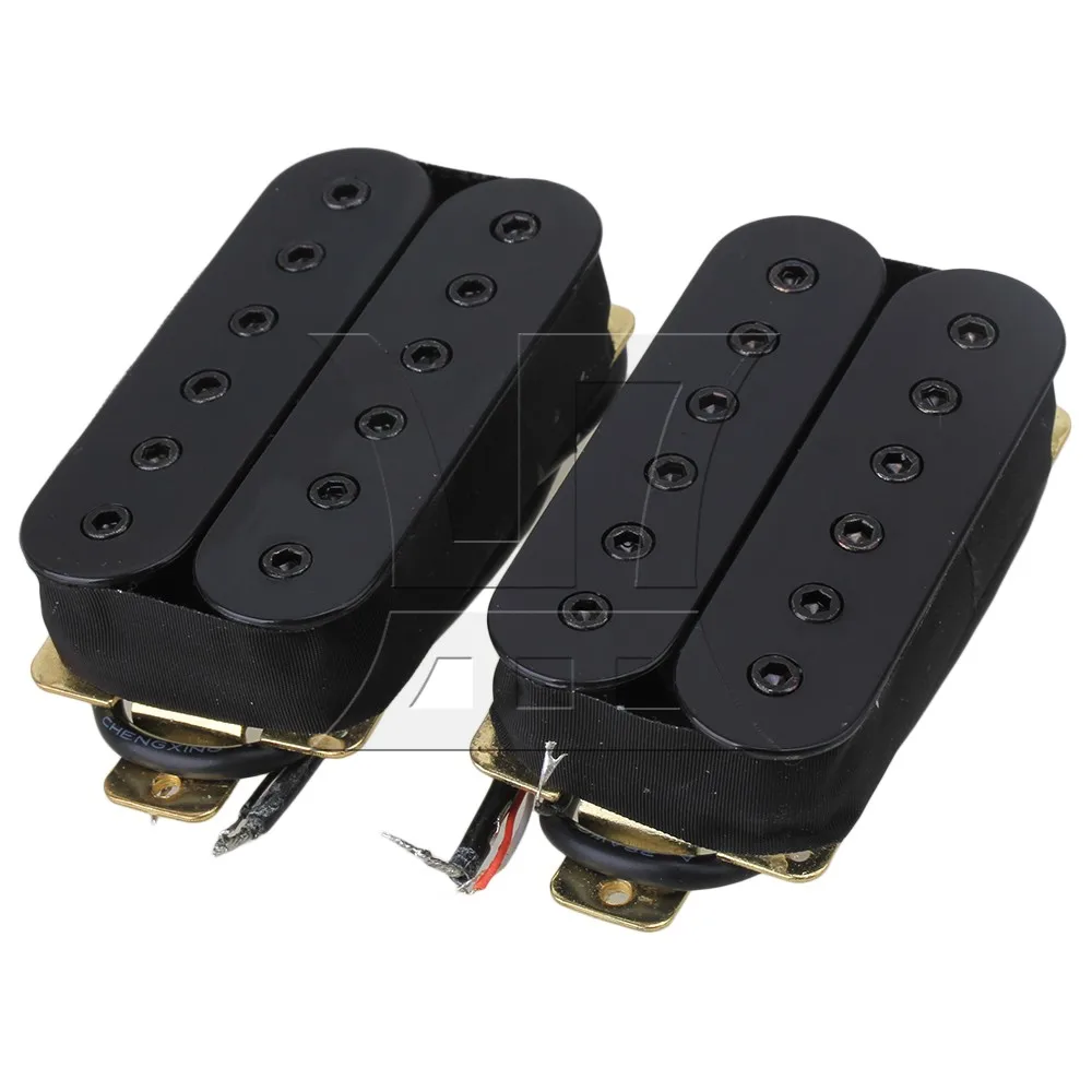 Yibuy Double Coil Black Metal Electric Guitar Pickups Humbucker Set of