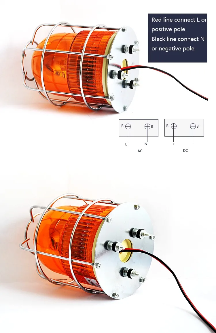 LTE-1122S безопасности Incandesent Предупреждение ющий свет анти-столкновения с крышкой DC12V/24 V/AC220V болт снизу Янтарный красный цвет Дополнительная лампа