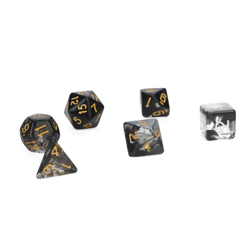 7Pcs For Party Game Dungeons & Dragons Polyhedral D4-20 Multi Sided Acrylic Dice for TRPG game lovers #2p09 (6)
