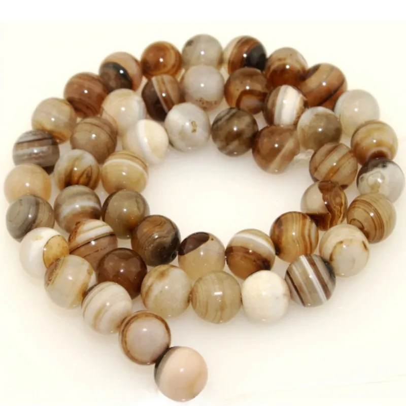 WholesaleNatural Smooth Round Botswana Agate beads Jewelry