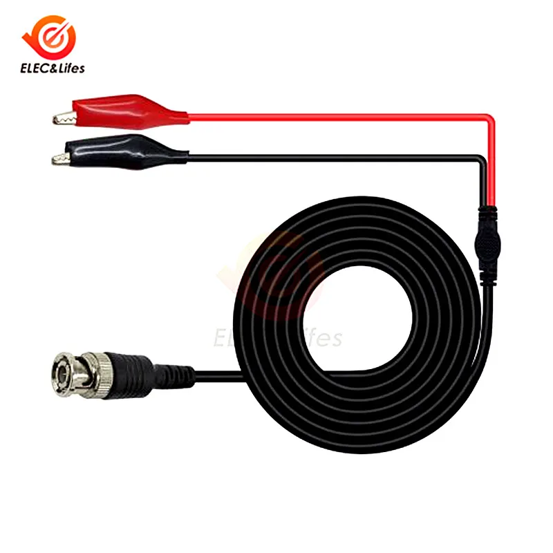 

1Set BNC Male Plug to Dual Alligator Clip Oscilloscope Test Probe Lead Cable 1M Multifunction Combination Test Cable Wire