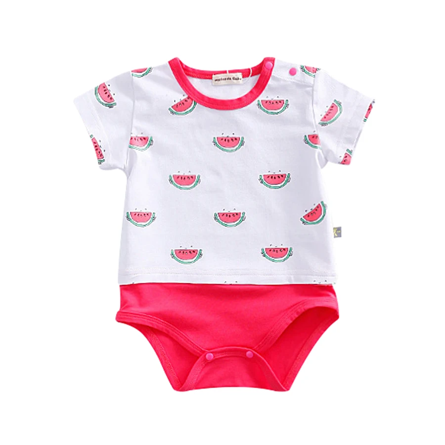 Watermelon Pattern Baby Bodysuits Dresses Summer Newborn Infant Boys