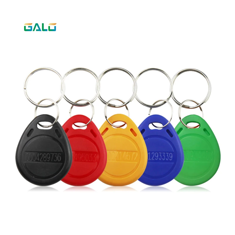 

100pcs RFID Keychain Stickers Card Tag Key 125khz ID Keyfob Access Control Time Attendance Sticker Fob Token Ring