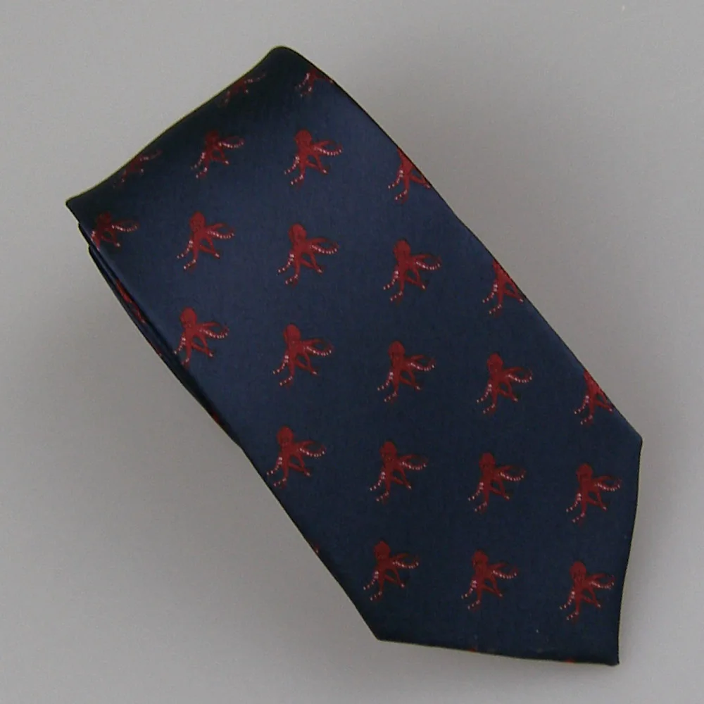 LAMMULIN мужские галстуки, дизайн, Рождественский галстук на шею, синий с темно-красным рисунком осьминога, жаккардовый галстук, микрофибра, обтягивающий галстук, 7 см