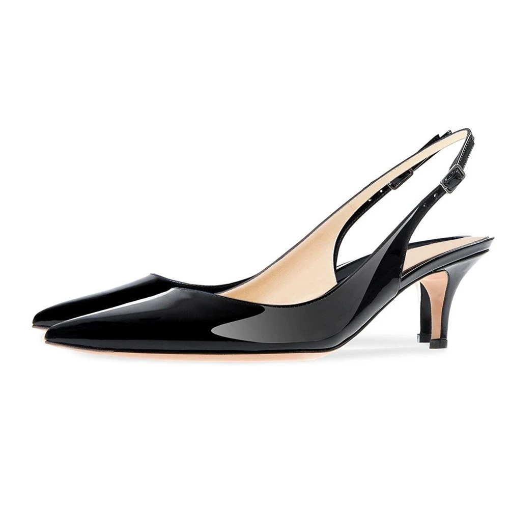 Maguidern/Брендовые женские туфли-лодочки из лакированной кожи с острым носком и ремешком на щиколотке на каблуке «рюмочка»; босоножки на шпильках 6,5 см - Цвет: Black Patent