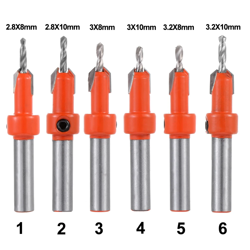 Mutil Зенковка сверло Деревообработка шурупы фаски Дерево отверстие сверла Зенковка Круглый хвостовик древесины пластик рабочий