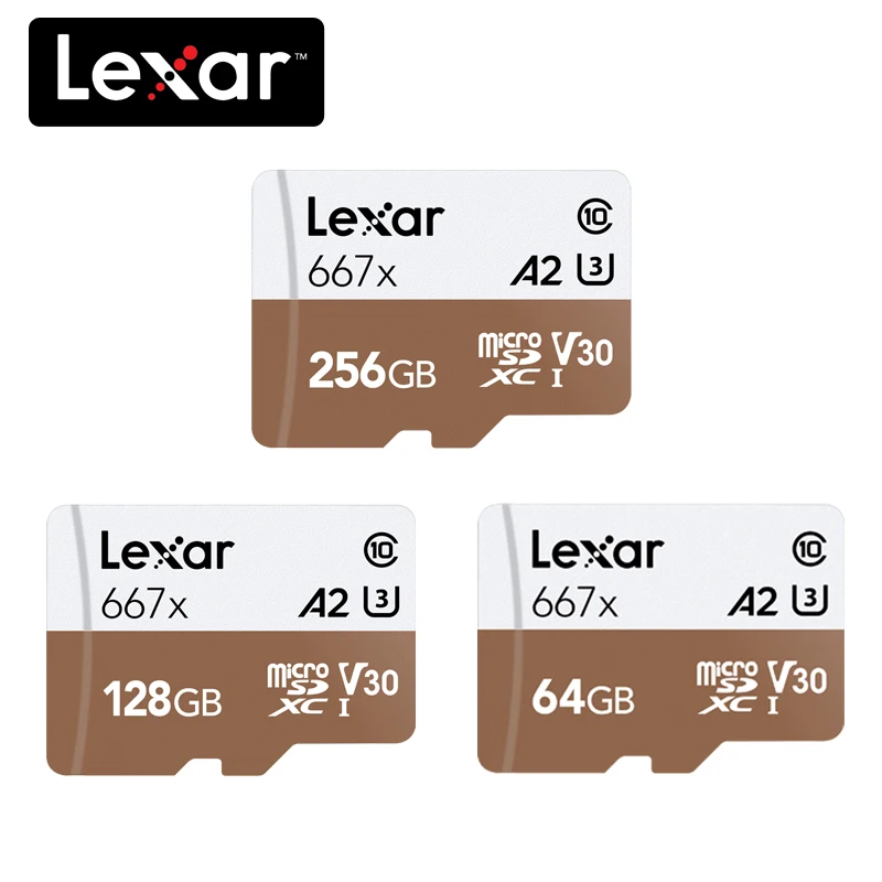 100% оригинал Lexar 667x Micro SD карта 64 Гб класс 10 128 ГБ micro SDXC 256 tf памяти UHS I для дрона