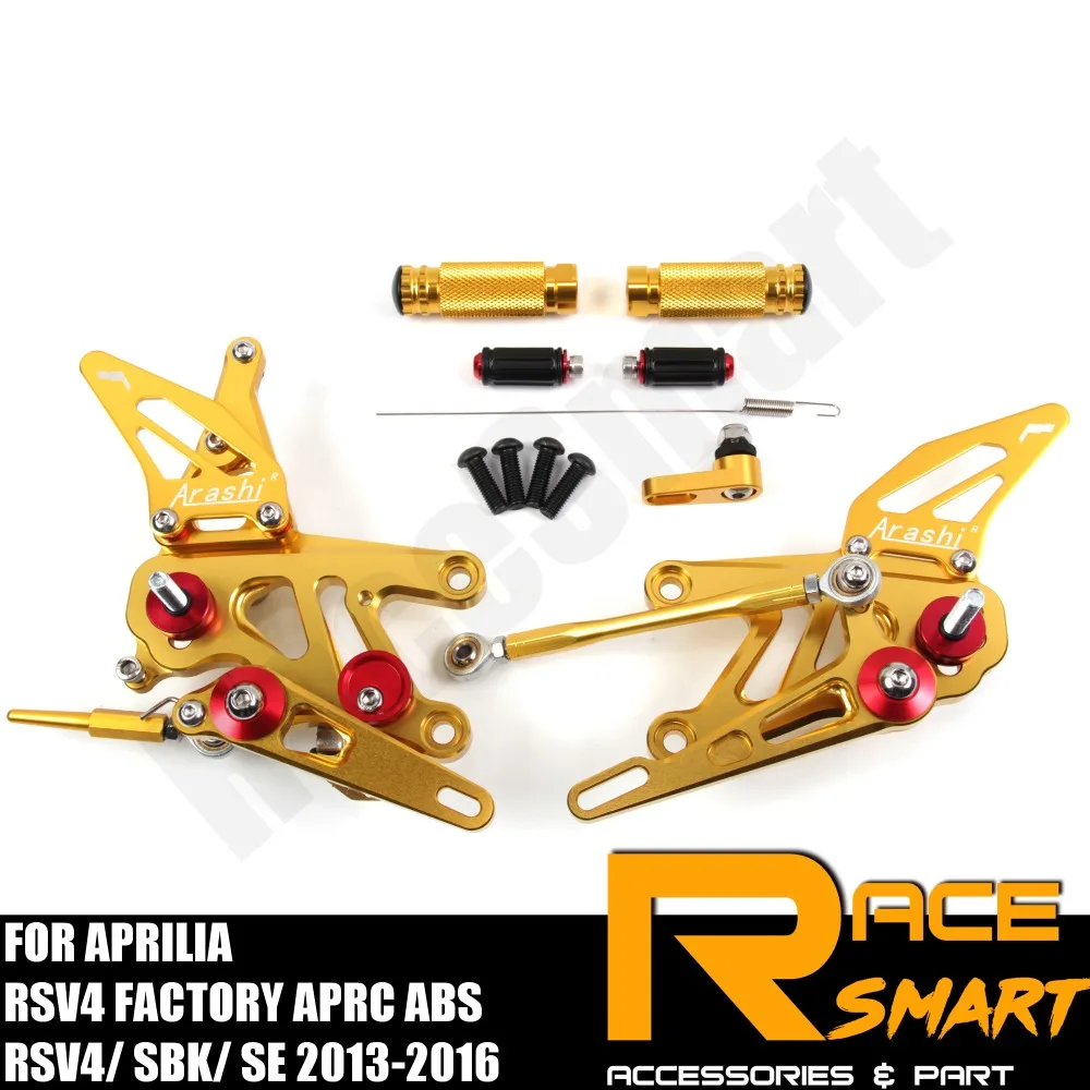 

FOR APRILIA RSV4 FACTORY APRC ABS RSV4 2013 - 2016 Rear Footrests Foot Rest Pegs Motorcycle Accessories CNC Adjustable Rearset