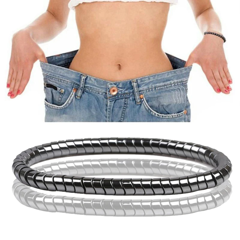 

Weight Loss Magnetic Therapy Bracelet For Men Women 8mm Black Hematite Stone Beads Stretch Health Care Bracelet Jewelry Gift