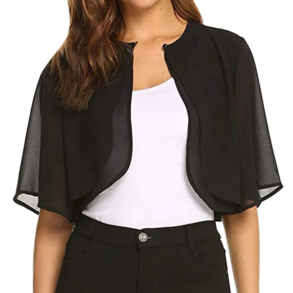 Women Sexy Harajuku Mesh Tops Net T Shirt Fashion Womens Chiffon Short Sleeve Solid tshirt Open Front Shrug Cardigan S-2XL | Женская