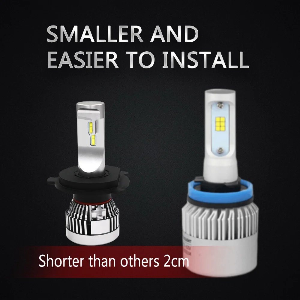 Продвижение авто H4 H11 H7 H8 светодиодный фары 2X30W 6500K 12000LM 12V лампы 2 стороны диоды
