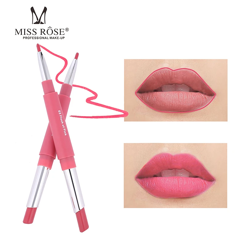 

Miss Rose Brand Lipstick 8 Colors Dobuble Side Lipstick Lip Liner Moisturizing Waterproof Lipstick Matte lips Makeup Lipstick
