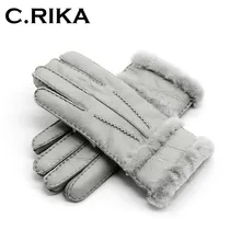 Зимние перчатки из натуральной овчины, женские теплые перчатки из натуральной овчины и кашемира, женские перчатки из натуральной кожи