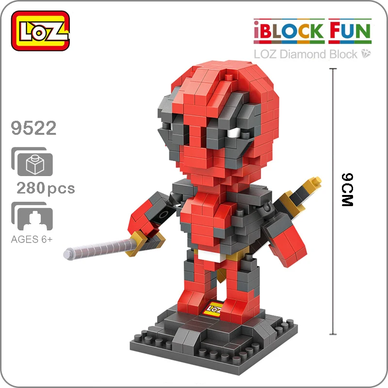 

LOZ 9522 Marvel Hero Avengers Deadpool Sword 3D Model 280pcs DIY Nano Blocks Bricks Assembly Diamond Mini Building Toy no Box