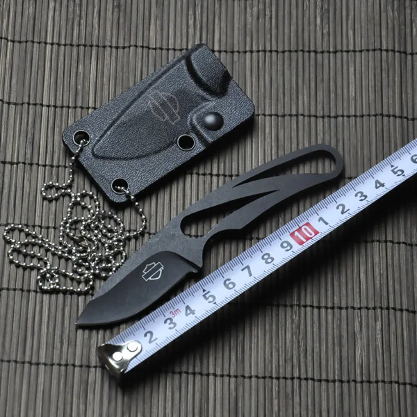 Online Cuchillo de caza 5Cr15 56HRC titanio + funda ABS cuchilla fija cuchillos tácticos cuchillo de supervivencia al aire libre cuchillo de camping