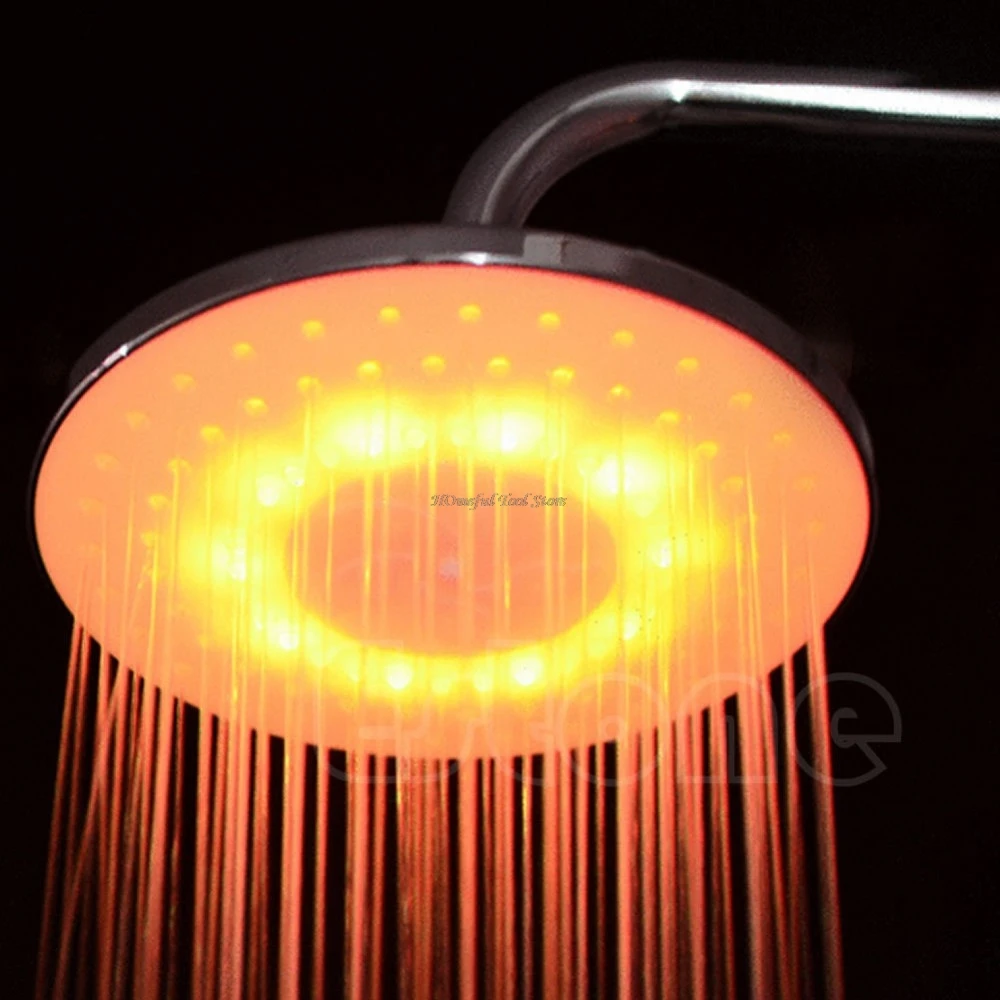 Нержавеющая сталь " дюймовый RGB светодиодный светильник дождь Душевая Головка ванная комната Dls HOmeful