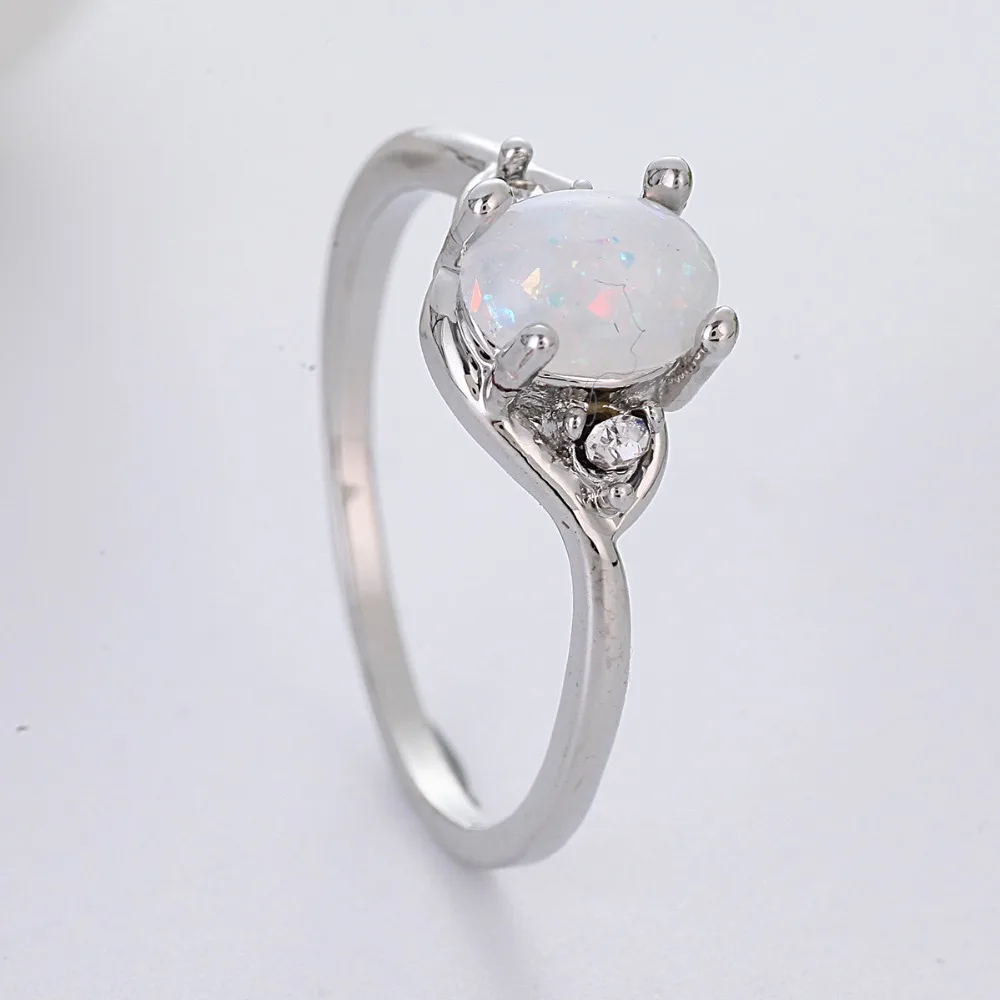 Twilight Moonstone Ring Wedding Party Ring Silver Color Jewelry Couple Love Rings for Women Accessories Anillos O5C119
