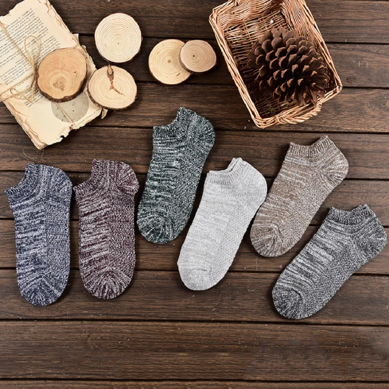 

1 Pair/Lot Men Winter/Autumn Cotton Socks Invisible Slipper Socks Keep Warm Sock Outdoor Hiking&Camping Breathable Socks