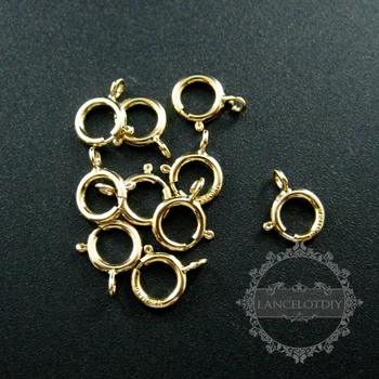 

6mm gold filled high quality color not tarnished spring ring with open ring clasp DIY jewelry supplies findings 1525006