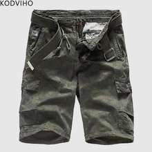 Мужские шорты Карго, хлопковые, повседневные, летние, мужские, s Vocation Camo, шорты, мужские, свободные, прямые, большой размер, брендовая, комуфляж, одежда