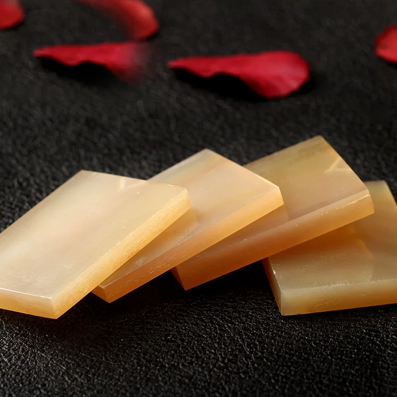 

sheep Horn piece Knife handle patch Engraving material Waist card Pendant jewelry 60*40*6-7mm