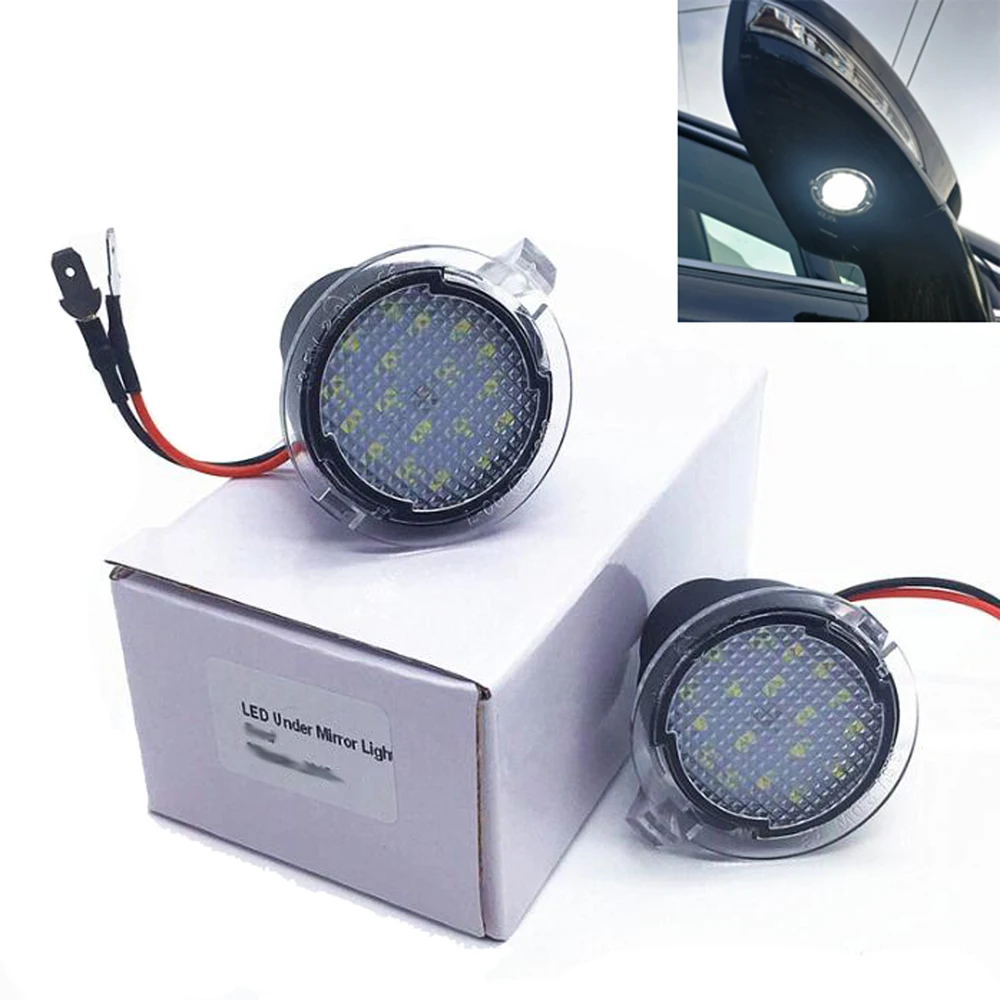 

2Pcs Car LED High Bright Under Rearview Mirror Light For Ford Edge Explorer Mondeo Taurus F-150 S-Max 2015