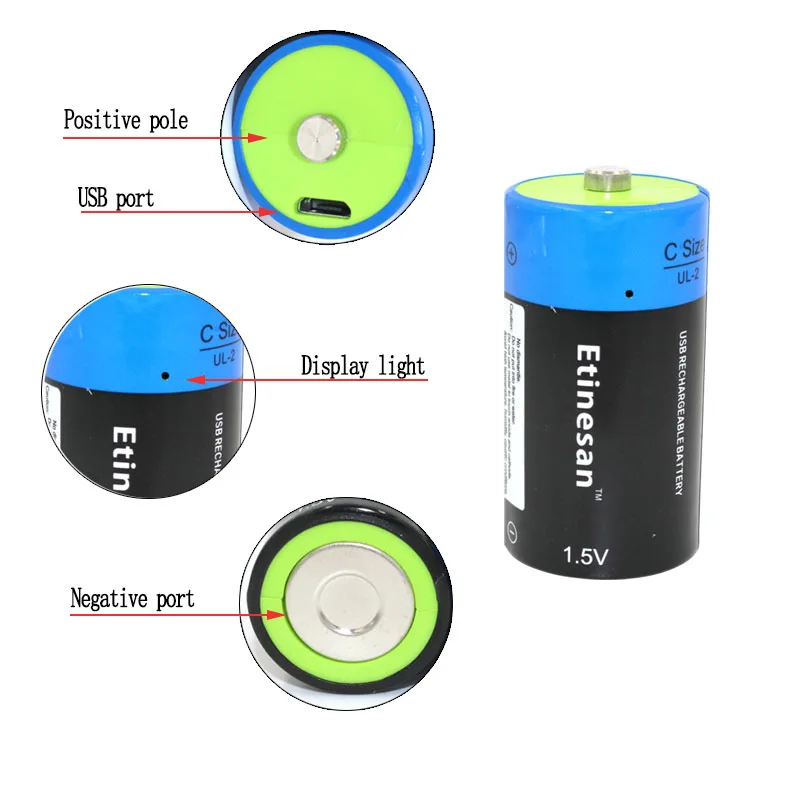 8pcs/lot Etinesan 1.5V 4500MWH li-polymer lithium rechargeable battery C size battery, C li-ion battery with USB charging cable цена 8pcs/lot Etinesan 1.5V 4500MWH li-polymer lithium rechargeable battery C size battery, C li-ion battery with USB charging cable цены онлайн
