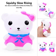 Jumbo 14CM Kawaii super squeeze relieve stress squishy food pack Panda/Bear With a bow toy stress kitchen educational for child jumbo squishy coloured strawberry relieve stress toys