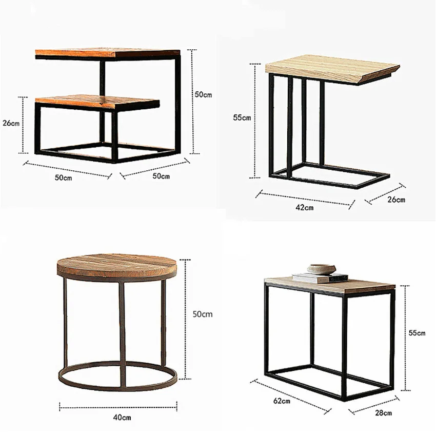 Loft vintage Metal wood tea table Coffee table iron bedside sofa several living room corner several telephone small side table Loft vintage Metal wood tea table Coffee table iron bedside sofa several living room corner several telephone small side table