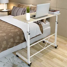 Wooden Adjustable height computer desk student dorm folding table computer desk Bedside desk Mobile table Office furniture nightstands laptop table wooden standing office desk with drawer computer desk rotatable folding table bedroom bedside cabinet