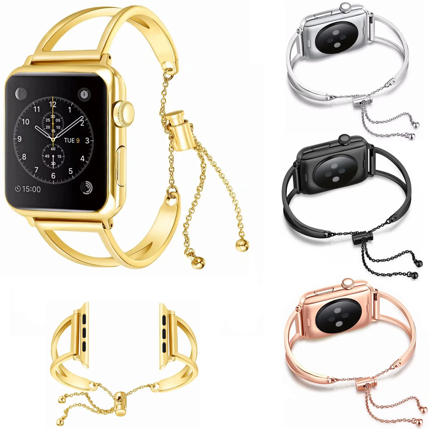 Женские Модные ювелирные изделия браслет для часов Apple Watch 38 40 42 44 мм ремешок из