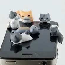 3,5 мм Kawaii Catton Cat Anti Dust Разъем для сотового телефона милые аниме уха Джек колпачок для наушников
