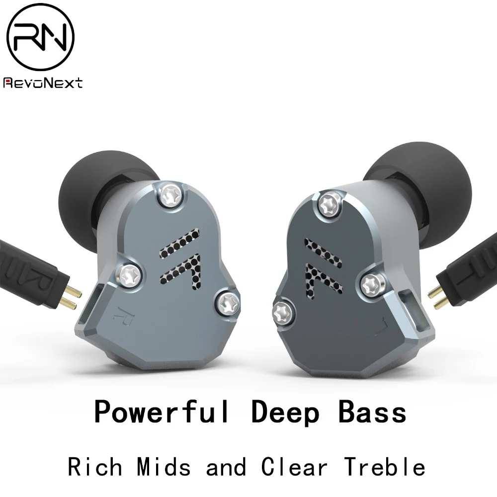 

RevoNext QT2 Triple Driver In-ear HIFI Detachable Wired Earbuds Stereo Earphone with Dynamic and Balanced Armature Hybrid Driver